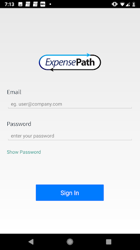 Android application ExpensePath Mobile screenshort