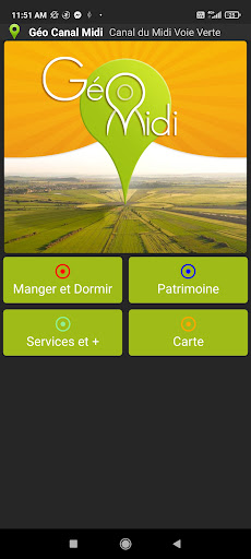Android application geo canal midi screenshort