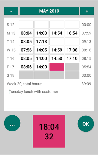 Working Time Screen 2