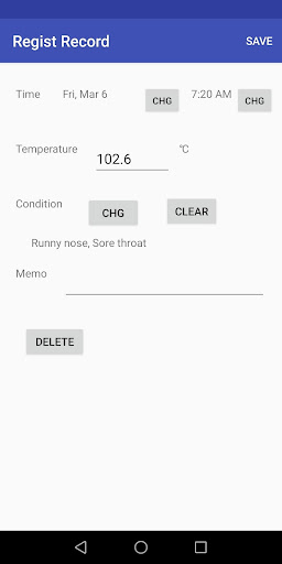 Body Temperature Recorder Screen 3