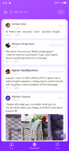 FreeTalk - Language Practice Screen 2