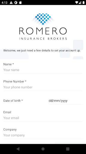 Android application Romero Insurance Brokers screenshort