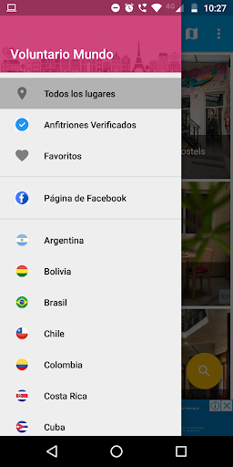 Android application Voluntario Mundo screenshort