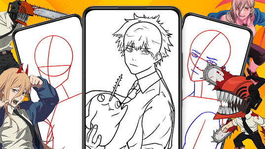 How to Draw Chainsaw Man Easy