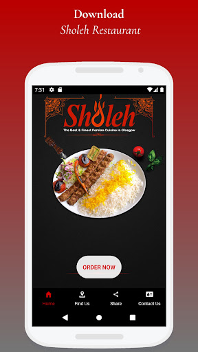 Android application Sholeh Restaurant screenshort