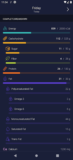 Food Diary Screen 3