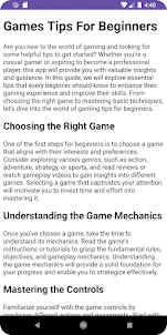 Games Tips For Beginners