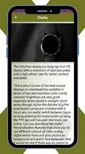 VD3 Pro Smart Watch Guide