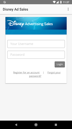 Android application Disney Advertising Sales App screenshort