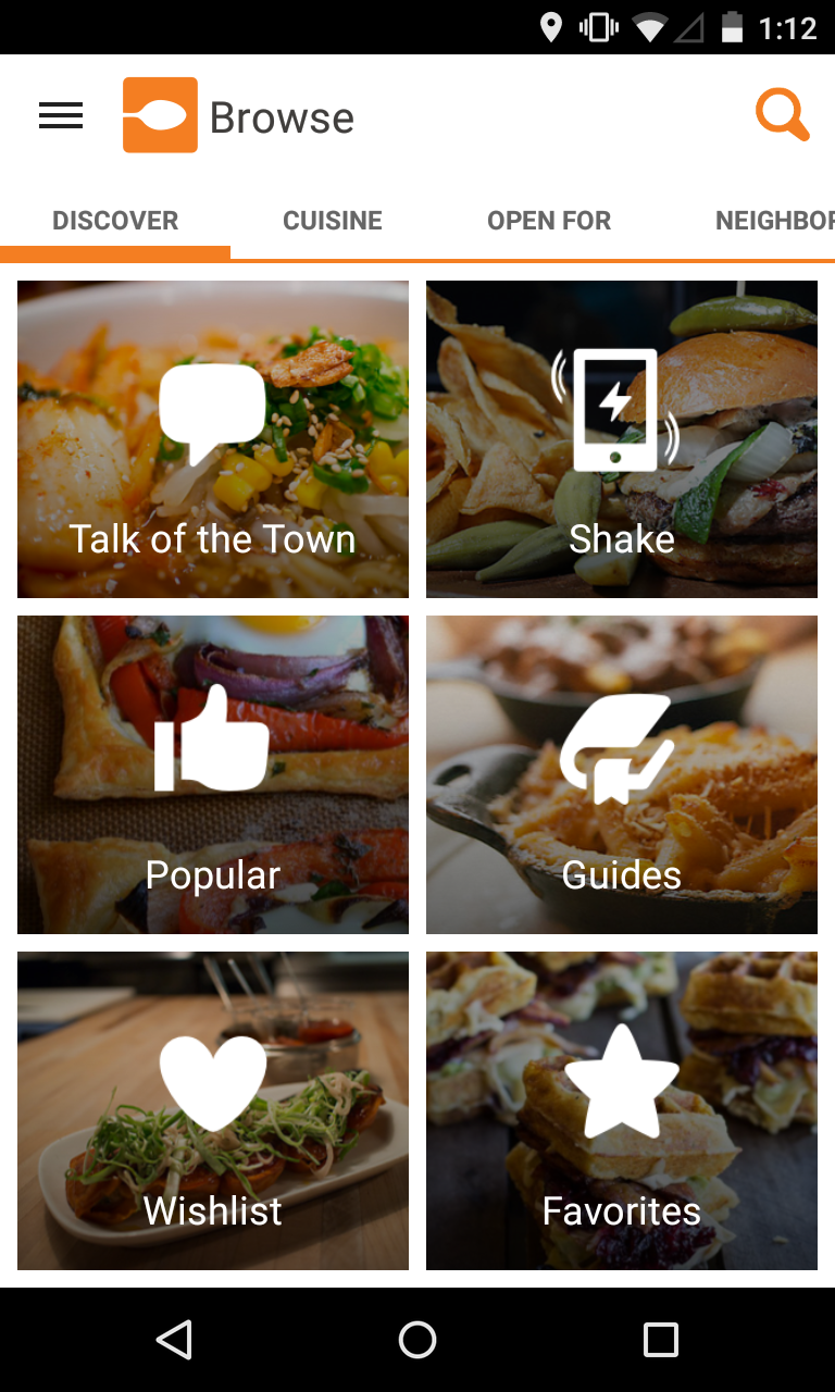 Android application Urbanspoon Restaurant Reviews screenshort