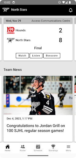 Android application Battlefords North Stars screenshort
