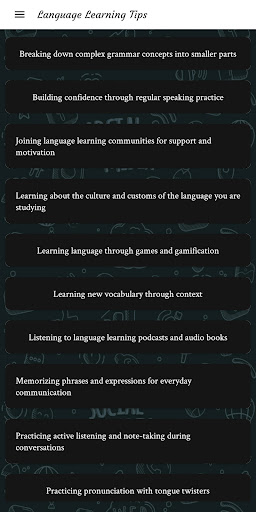 Android application Language Learning Tips screenshort