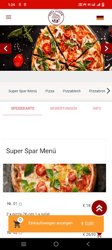 City Pizza Service Screen 2