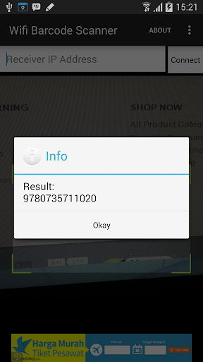WiFi Barcode Scanner Screen 2
