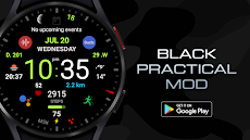 Black practical MOD Watch faceのおすすめ画像3