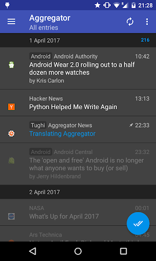 Android application Aggregator | RSS News Reader screenshort
