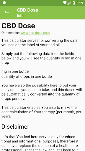 CBD Oil Dose Calculator Screen 3