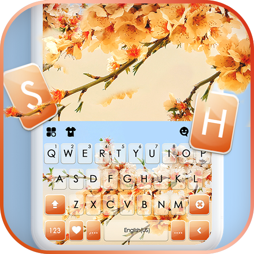 Blossomy Flower Keyboard Backg logo
