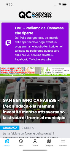 Android application QC Quotidiano del Canavese screenshort
