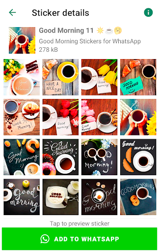 Android application Good Morning Stickers screenshort