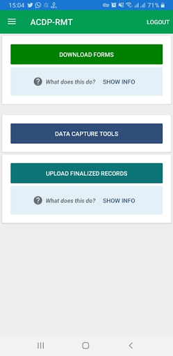 Android application ACDP RMT MOBILE screenshort