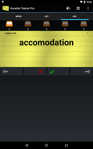 Vocabulary Trainer Flashcards
