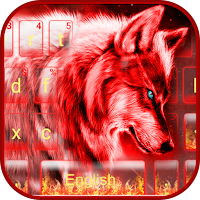 Тема для клавиатуры Neon Red Wolf