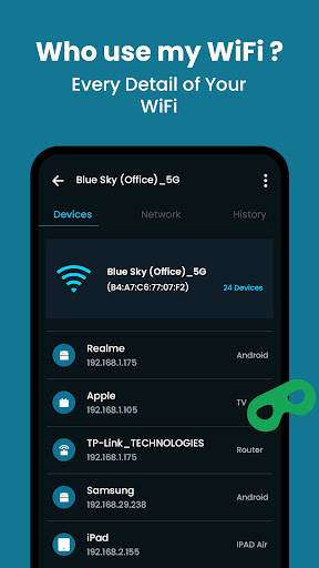 Android application Who is on my WiFi - WiFi Scan screenshort