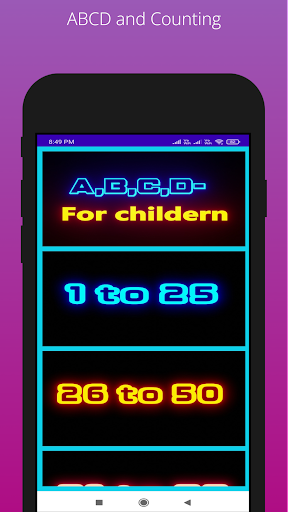 Android application Kids-ABCD and counting screenshort