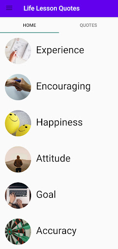 Android application Life Lesson Quotes screenshort