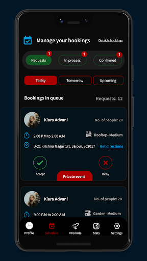 PartyPal Service Provider Screen 2