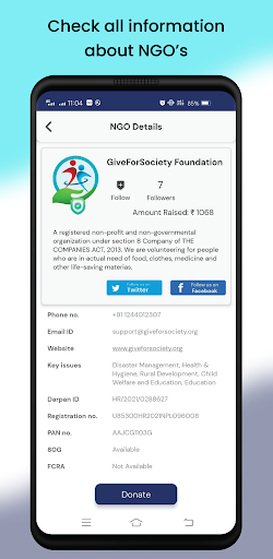 Unite NGO Platform Screen 2