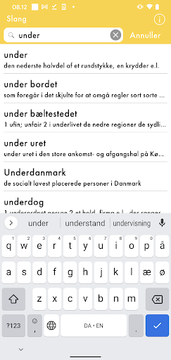 Danish Slang Dictionary Screen 2