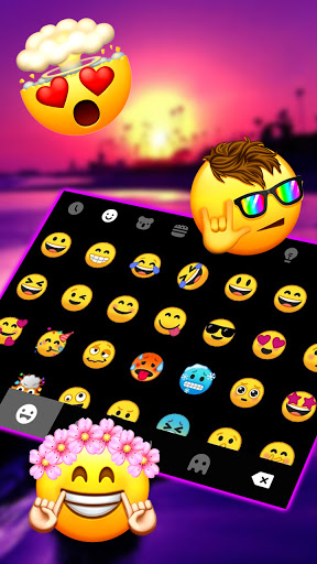 Purple Beach Sunset Keyboard B Screen 3