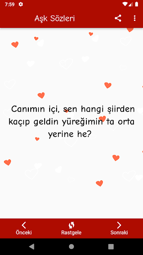 Android application Sevgiliye Sözler (Aşk Sözleri) screenshort