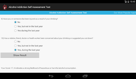 Alcohol Addiction Self  Test