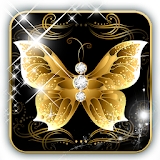 Luxurious gold butterfly diamond keyboard theme icon