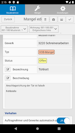 mevivoMobile Bauabnahme 2021 Screen 3