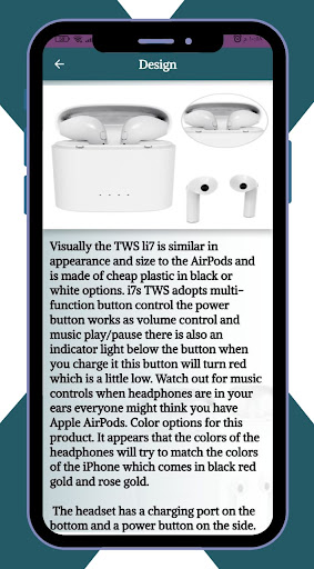 i7s TWS wireless guide Screen 2