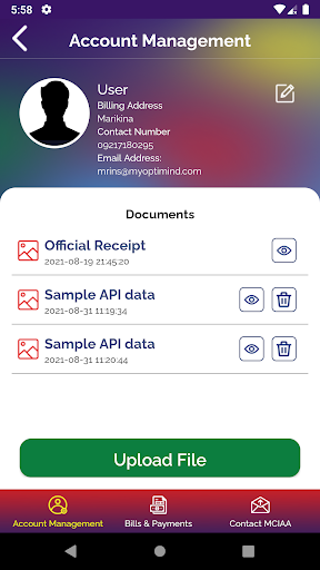 MCIAA E Billing System Screen 2