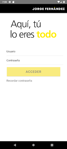 Jorge Fernández App Screen 2