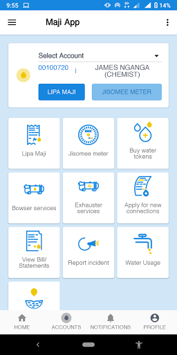 Android application KIWASCO screenshort