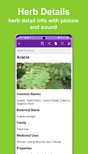 Herbs Dictionary screenshot for Android