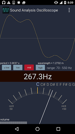 Ses analizi osiloskop ekran görüntüsü