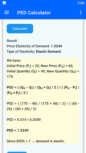 PED Calculator Screen 2