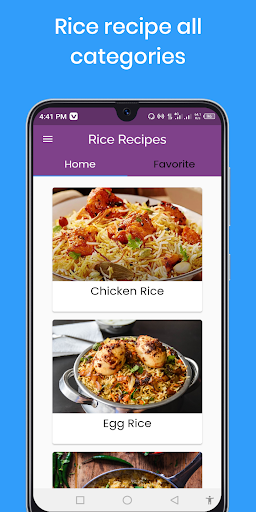 Android application Recipes with Rice screenshort