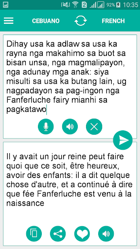 Cebuano French Translator Screen 2