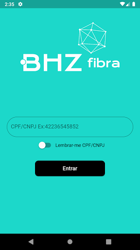 Android application Bhz Fibra screenshort