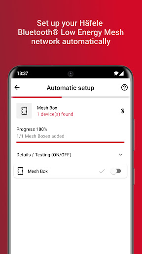 Häfele Connect Mesh Auto-Setup Screen 2