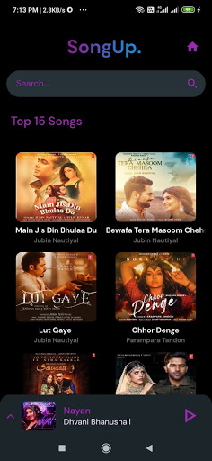 Android application SongUp screenshort